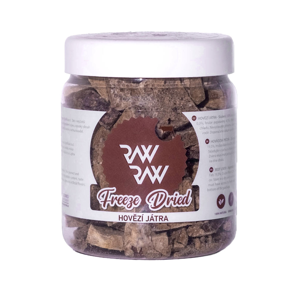 Raw Raw Mrazem sušená hovězí játra pamlsky pro psy 90 g Raw Raw