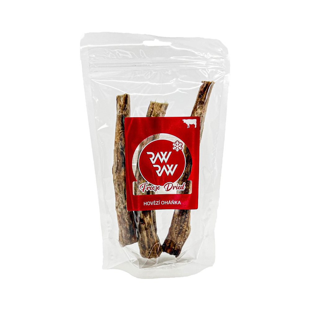Raw Raw Mrazem sušená hovězí oháňka pamlsky pro psy 100 g Raw Raw