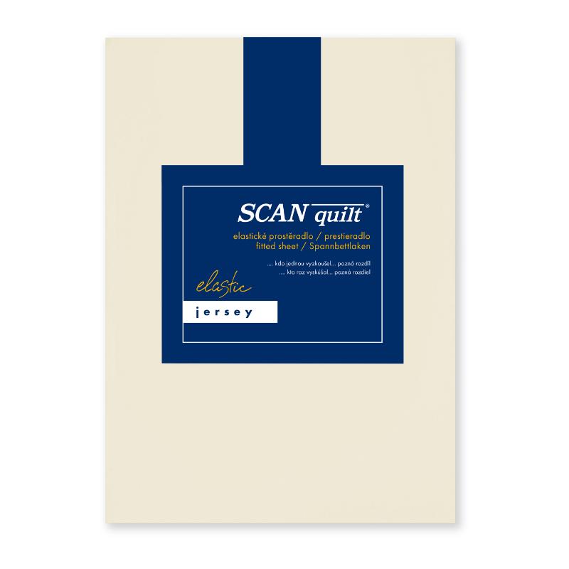 SCANquilt napínací prostěradlo JERSEY ELASTIC LYCRA natur 180 x 200 cm (výška matrace do 30 cm) SCANquilt