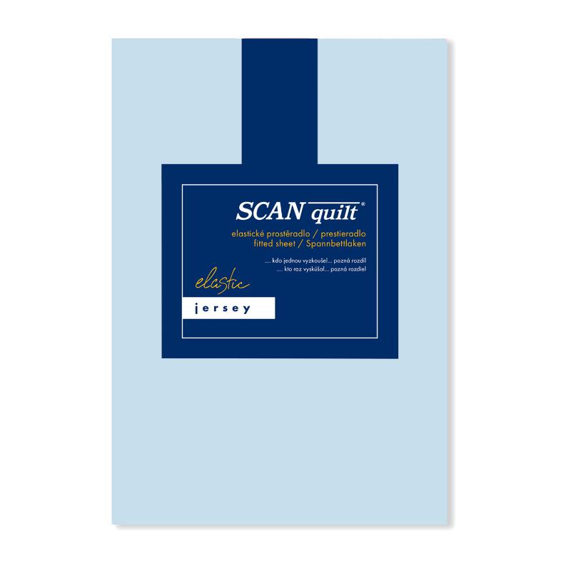 SCANquilt napínací prostěradlo JERSEY ELASTIC LYCRA světle modrá 90 x 200 cm (výška matrace do 30 cm) SCANquilt