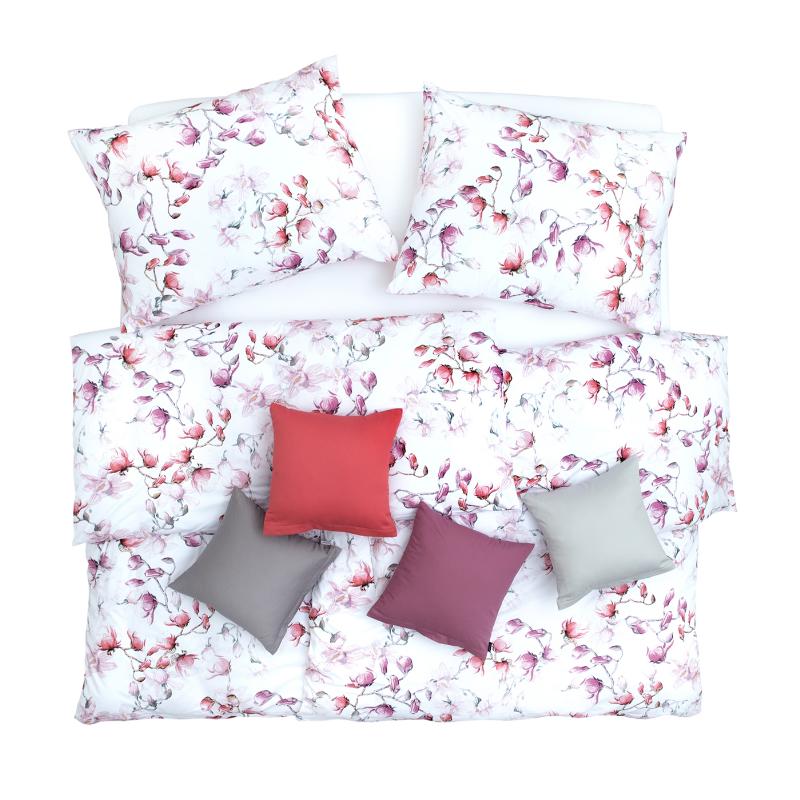 SCANquilt povlečení ART JERSEY magnolia bílorůžová 140 x 200/70 x 90 cm SCANquilt