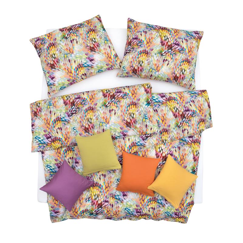 SCANquilt povlečení ART JERSEY tulips pestrá 140 x 200/70 x 90 cm SCANquilt