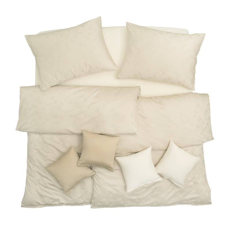 SCANquilt povlečení EXCLUSIVE TENCEL PLUS peříčka béžová 140 x 200/70 x 90 cm SCANquilt