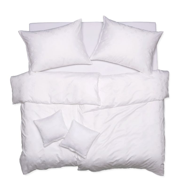 SCANquilt povlečení EXCLUSIVE TENCEL PLUS peříčka bílá 140 x 200/70 x 90 cm SCANquilt