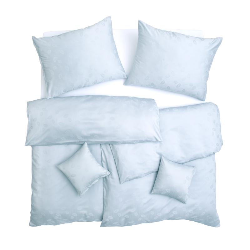 SCANquilt povlečení EXCLUSIVE TENCEL PLUS peříčka světle modrá 140 x 200/70 x 90 cm SCANquilt