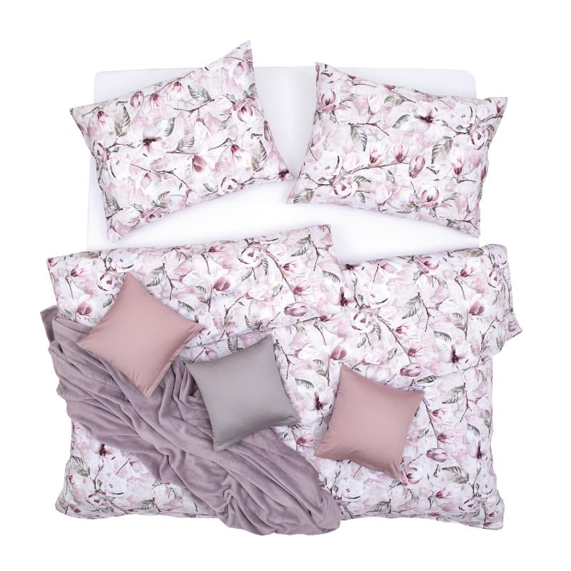 SCANquilt povlečení SATÉN DESIGN magnolie pudrová 140 x 200/70 x 90 cm SCANquilt