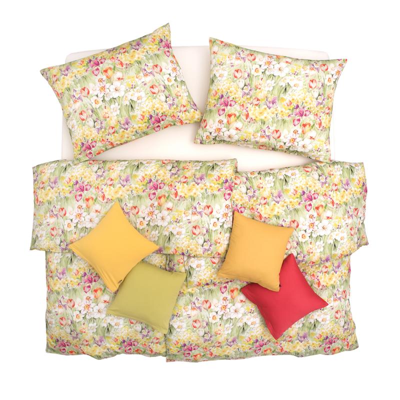 SCANquilt povlečení SATÉN DESIGN spring dream pestrá 140 x 200/70 x 90 cm SCANquilt