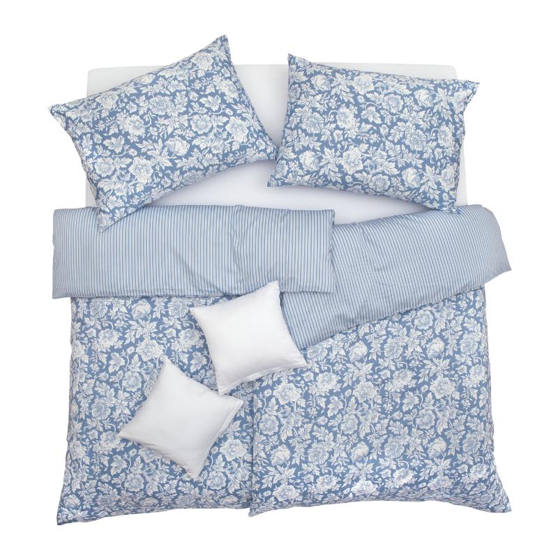 SCANquilt povlečení SATÉN DESIGN windsor modrá 140 x 200/70 x 90 cm SCANquilt