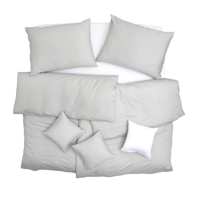 SCANquilt povlečení SATÉN PLUS světle šedá 140 x 200/70 x 90 cm SCANquilt
