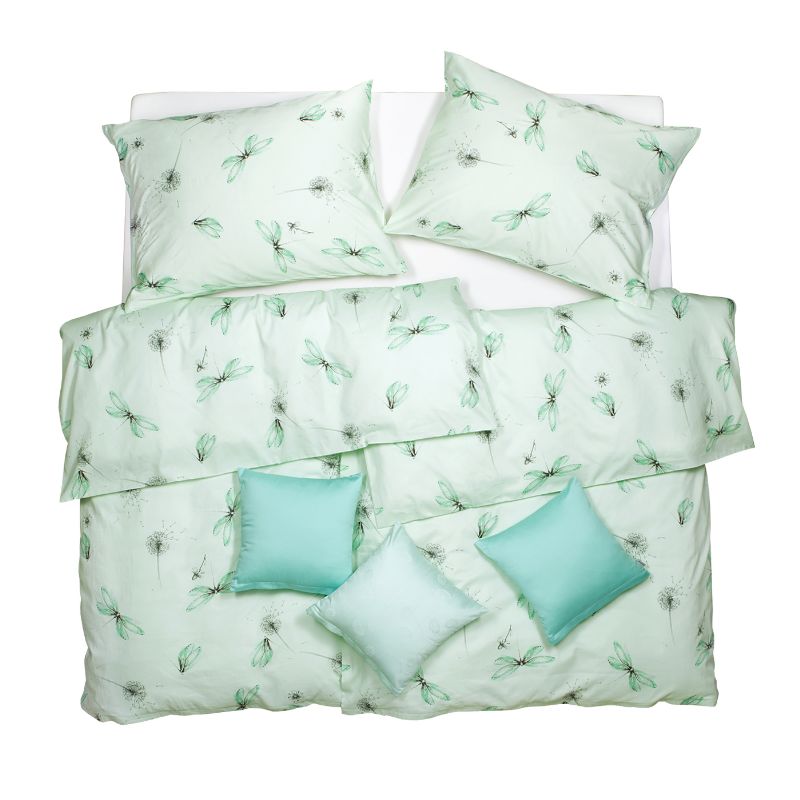SCANquilt povlečení SATÉN TENCEL DESIGN morning mentolová 140 x 200/70 x 90 cm SCANquilt