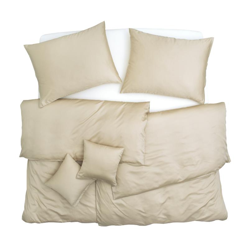 SCANquilt povlečení SATÉN TENCEL PLUS béžová 140 x 200/70 x 90 cm SCANquilt