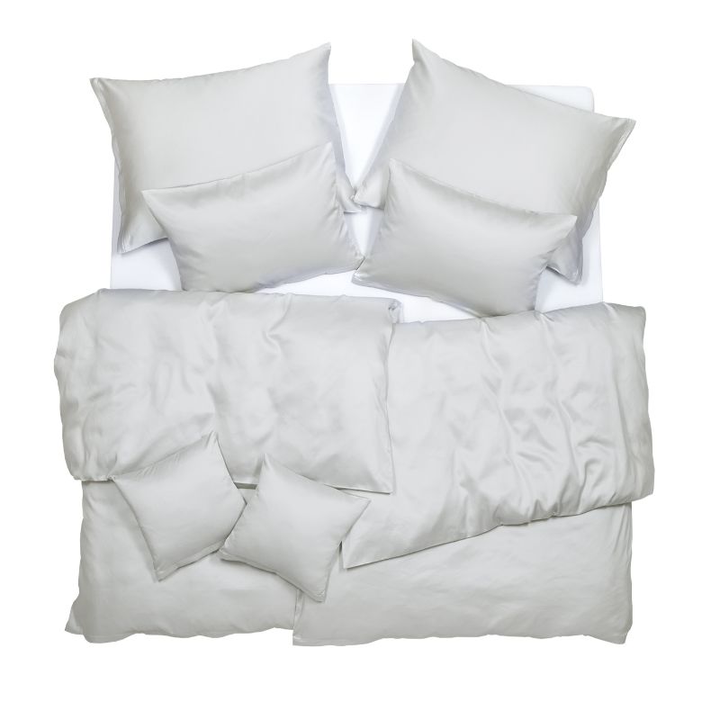 SCANquilt povlečení SATÉN TENCEL PLUS světle šedá 140 x 200/70 x 90 cm SCANquilt