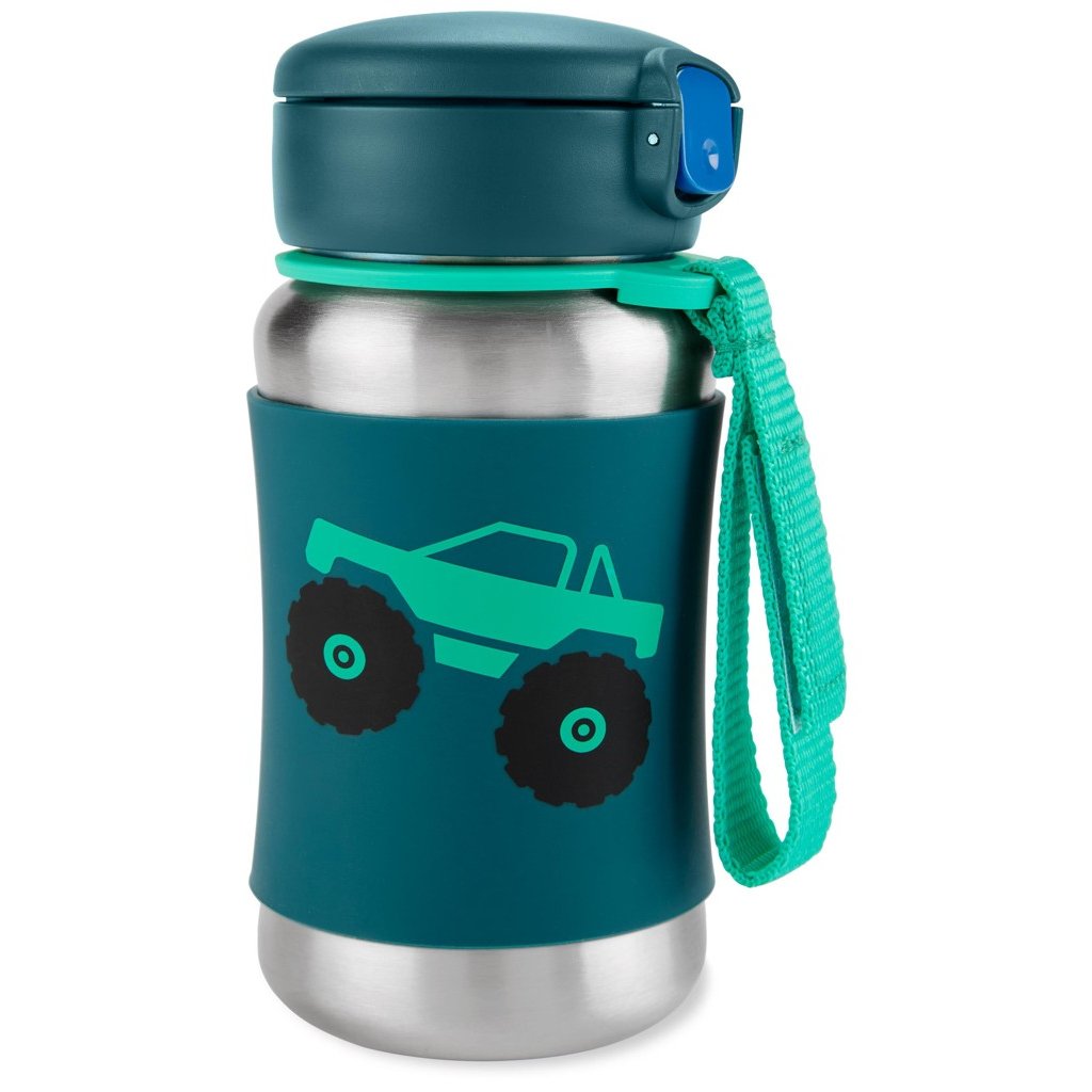 SKIP HOP Spark Style Láhev s brčkem na vodu nerez Monster Truck 12m+ SKIP HOP