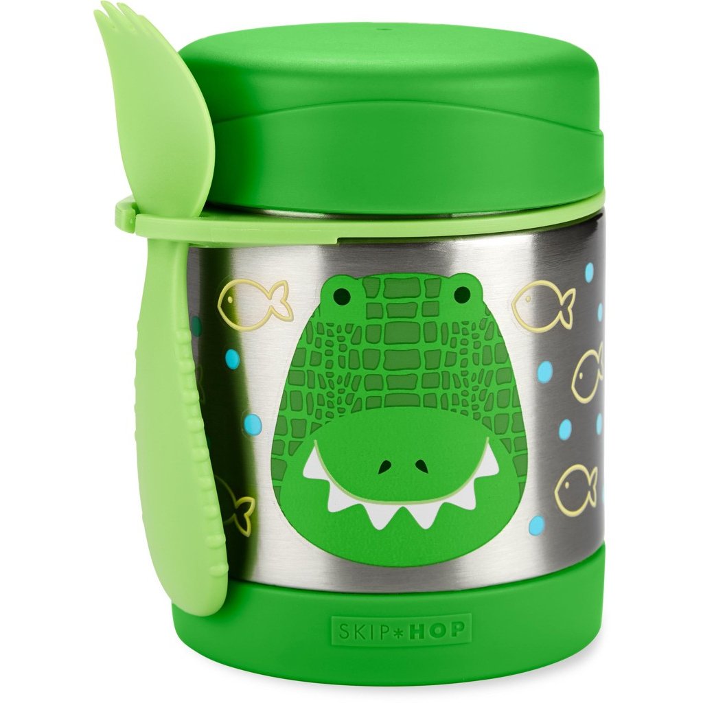 SKIP HOP Zoo Termoska na jídlo se lžičkou/vidličkou Krokodýl 325 ml