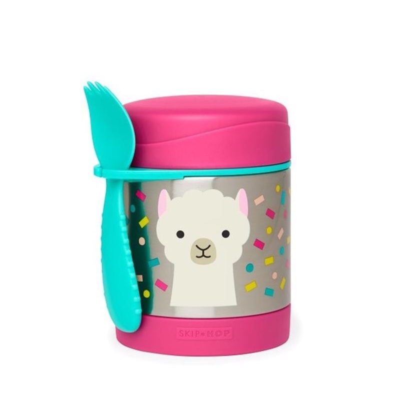 SKIP HOP Zoo Termoska na jídlo se lžičkou/vidličkou Lama 325 ml