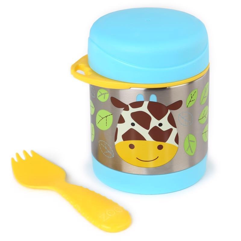 SKIP HOP Zoo Termoska na jídlo se lžičkou/vidličkou Žirafa 325 ml