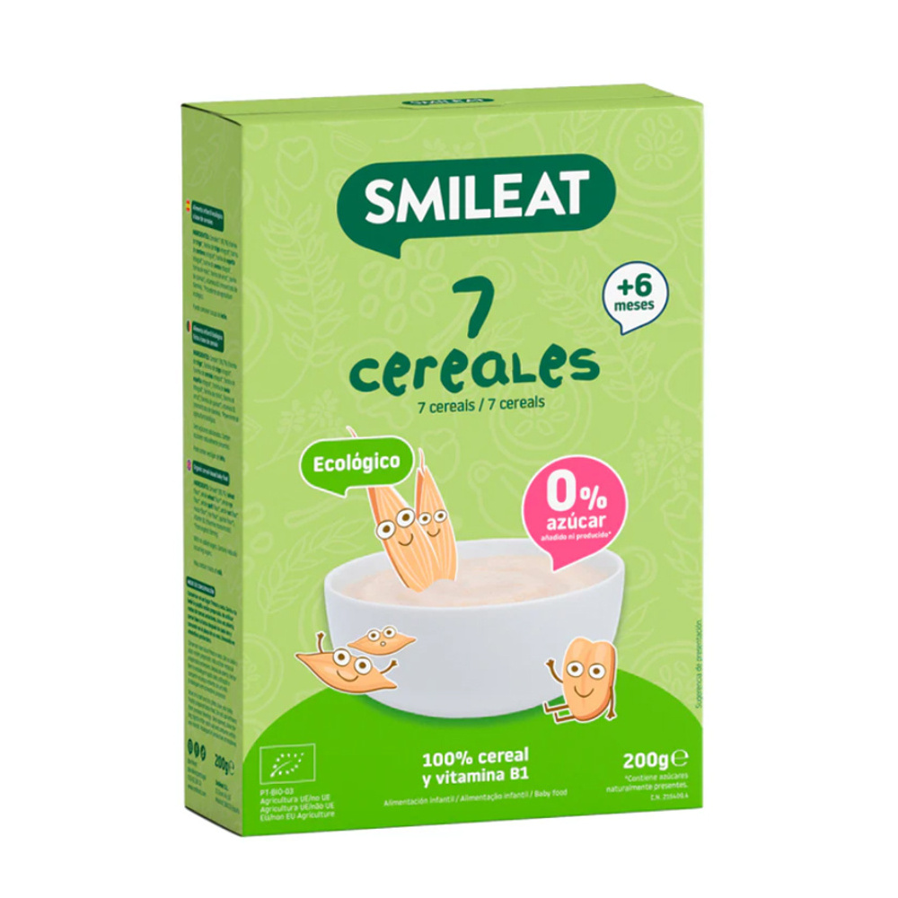 Smileat BIO dětská kaše 7 druhů cereálií s vitaminem B1 6M+ 200 g Smileat