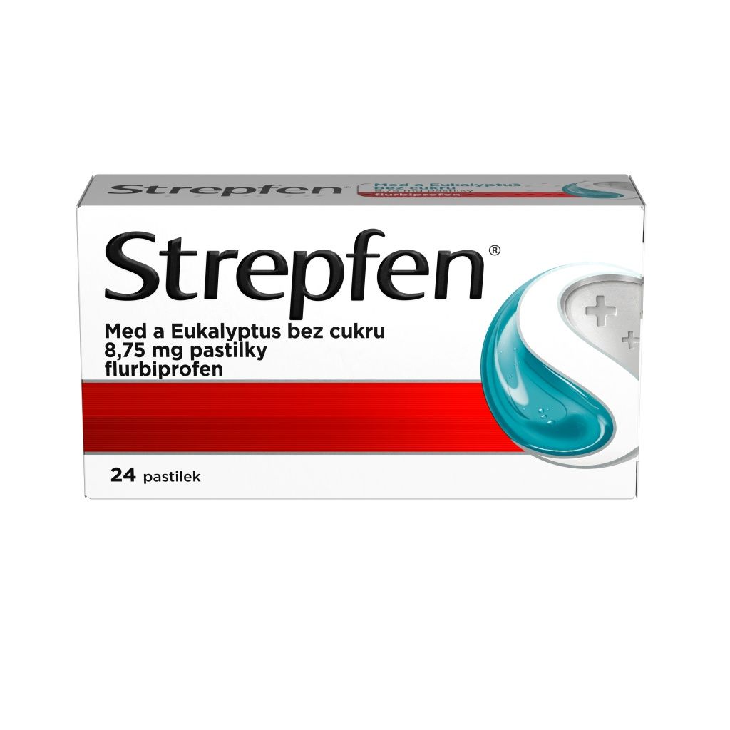 Strepfen Med a Eukalyptus bez cukru 24 pastilek Strepfen