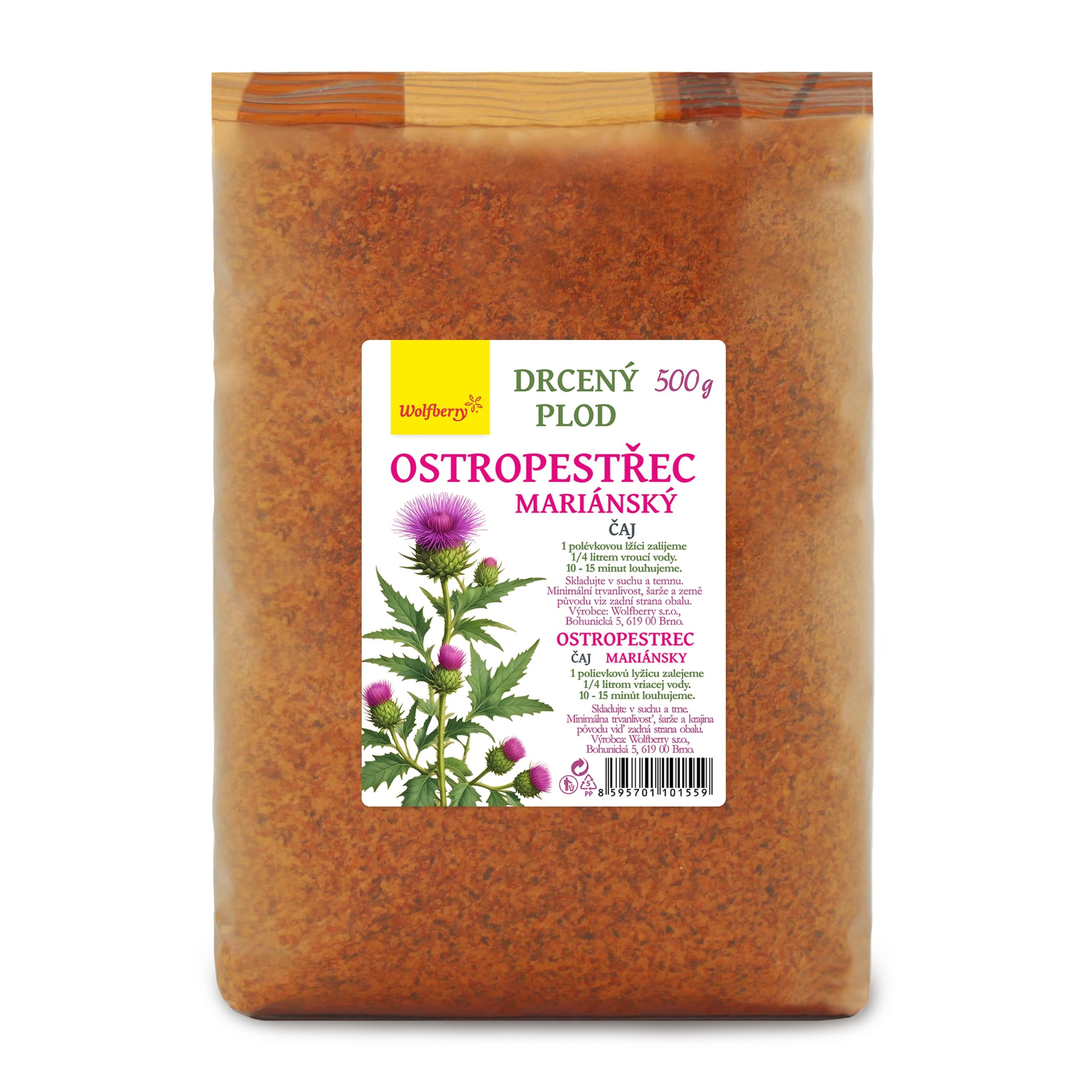 Wolfberry Ostropestřec plod drcený bylinný čaj 500 g Wolfberry