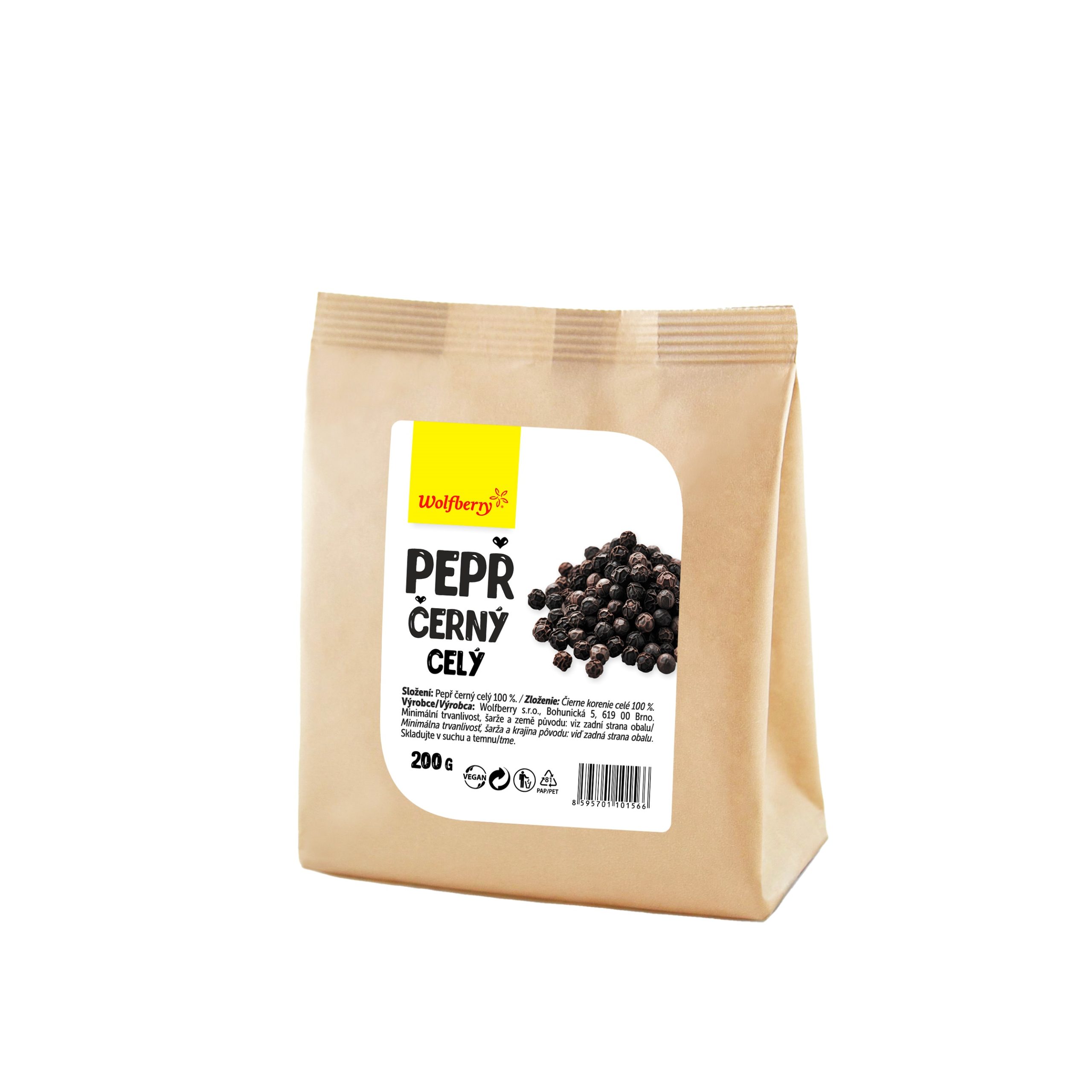 Wolfberry Pepř černý celý 200 g Wolfberry
