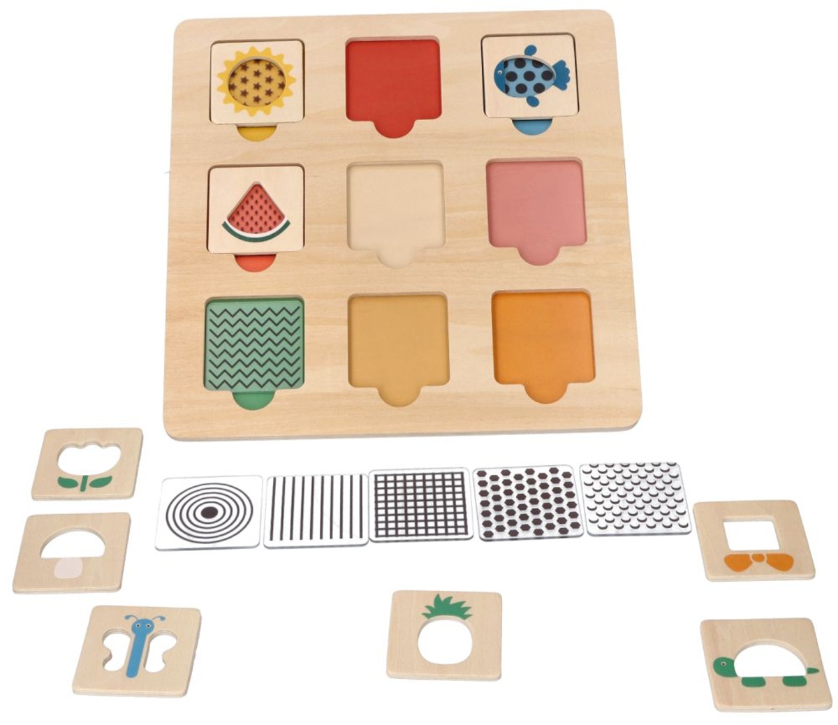 Adam Toys Dřevěná aktivní vkládačka/puzzle se vzory