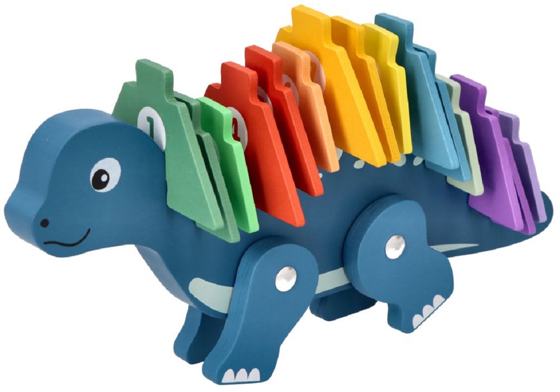 Adam Toys Edukační hračka puzzle s čísly - Dinosaurus - modrý Adam Toys