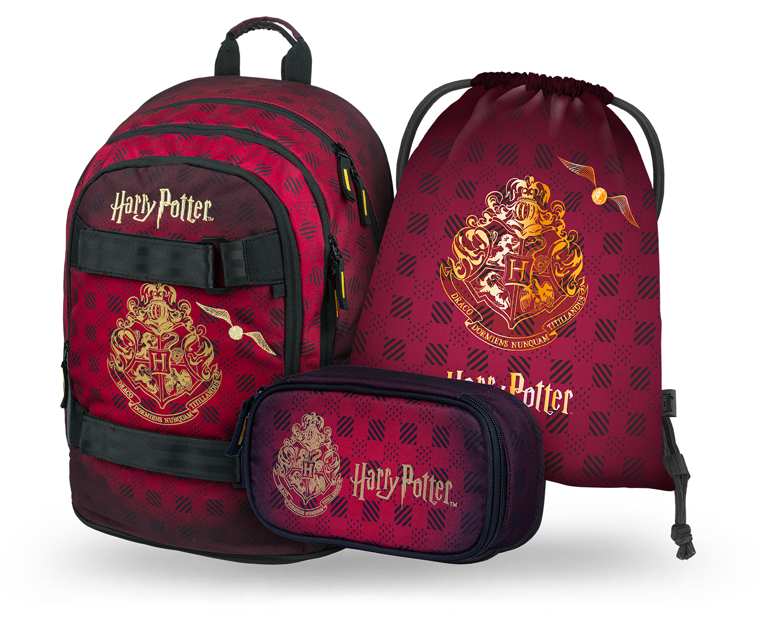 Baagl SET 3 Skate Harry Potter Bradavice vínový: batoh