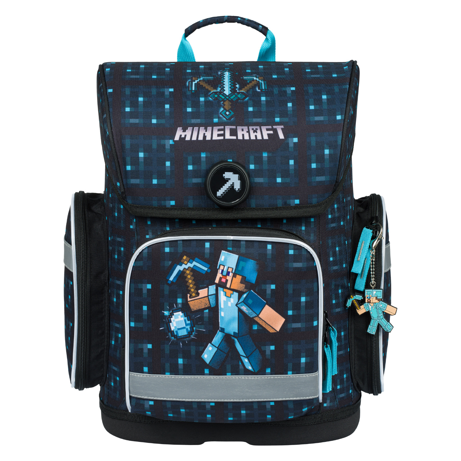 Baagl Školní aktovka Ergo Minecraft Blue Axe Baagl