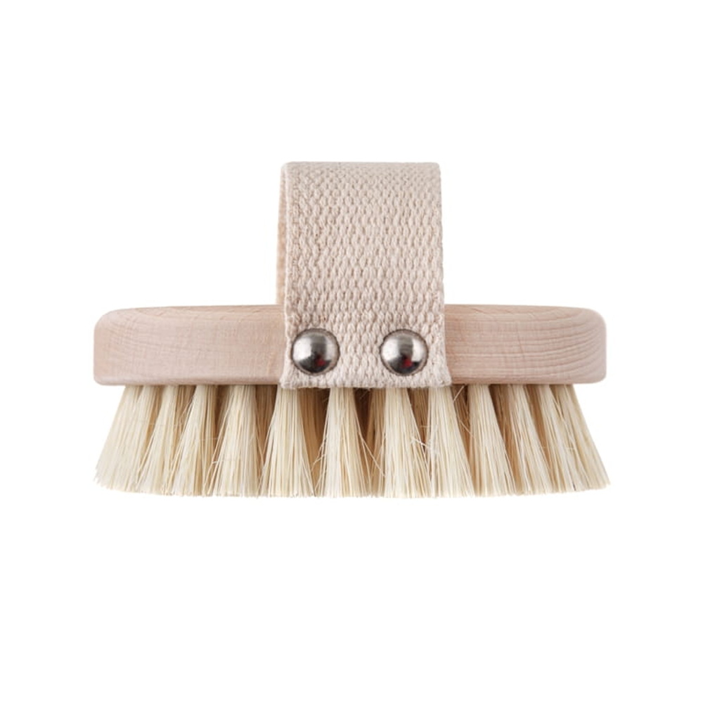 BocioLand Dřevěný masážní kulatý kartáč s pevným vlasem Tampico