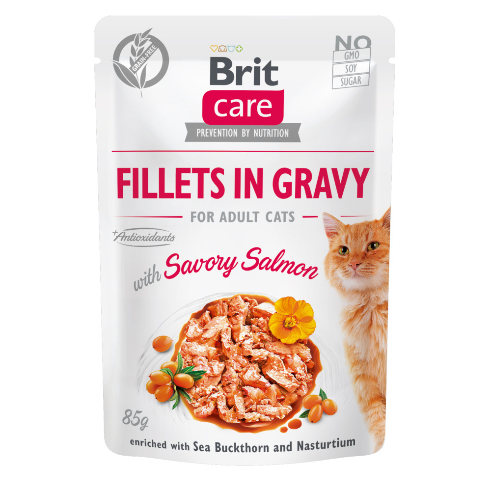 Brit Care Cat Fillets in Gravy with Savory Salmon 85 g Brit Care