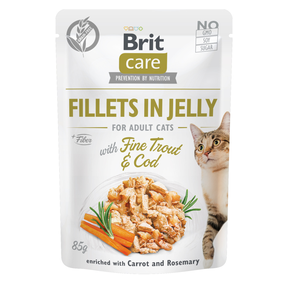 Brit Care Cat Fillets in Jelly with Fine Trout & Cod 85 g Brit Care