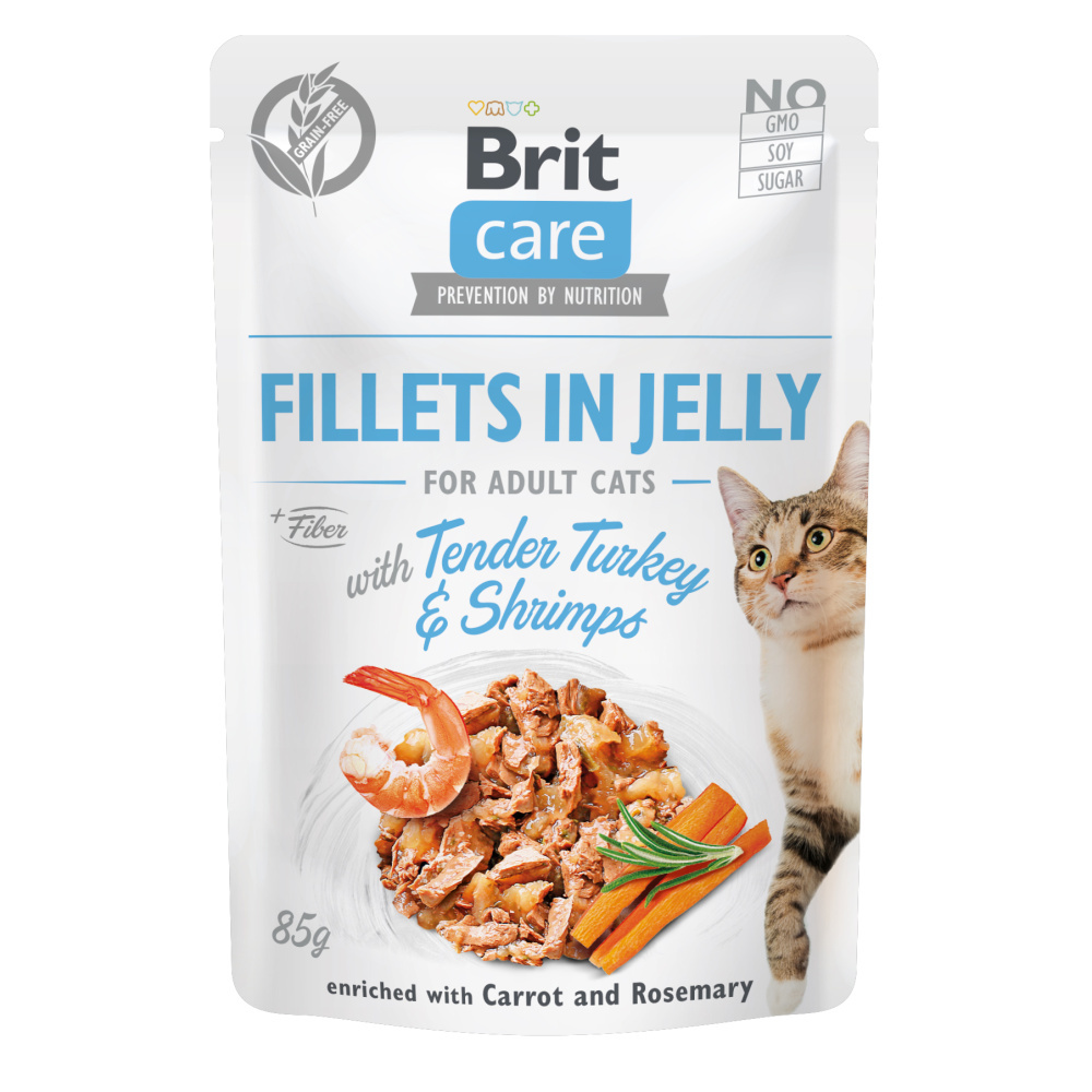 Brit Care Cat Fillets in Jelly with Tender Turkey & Shrimps 85 g Brit Care