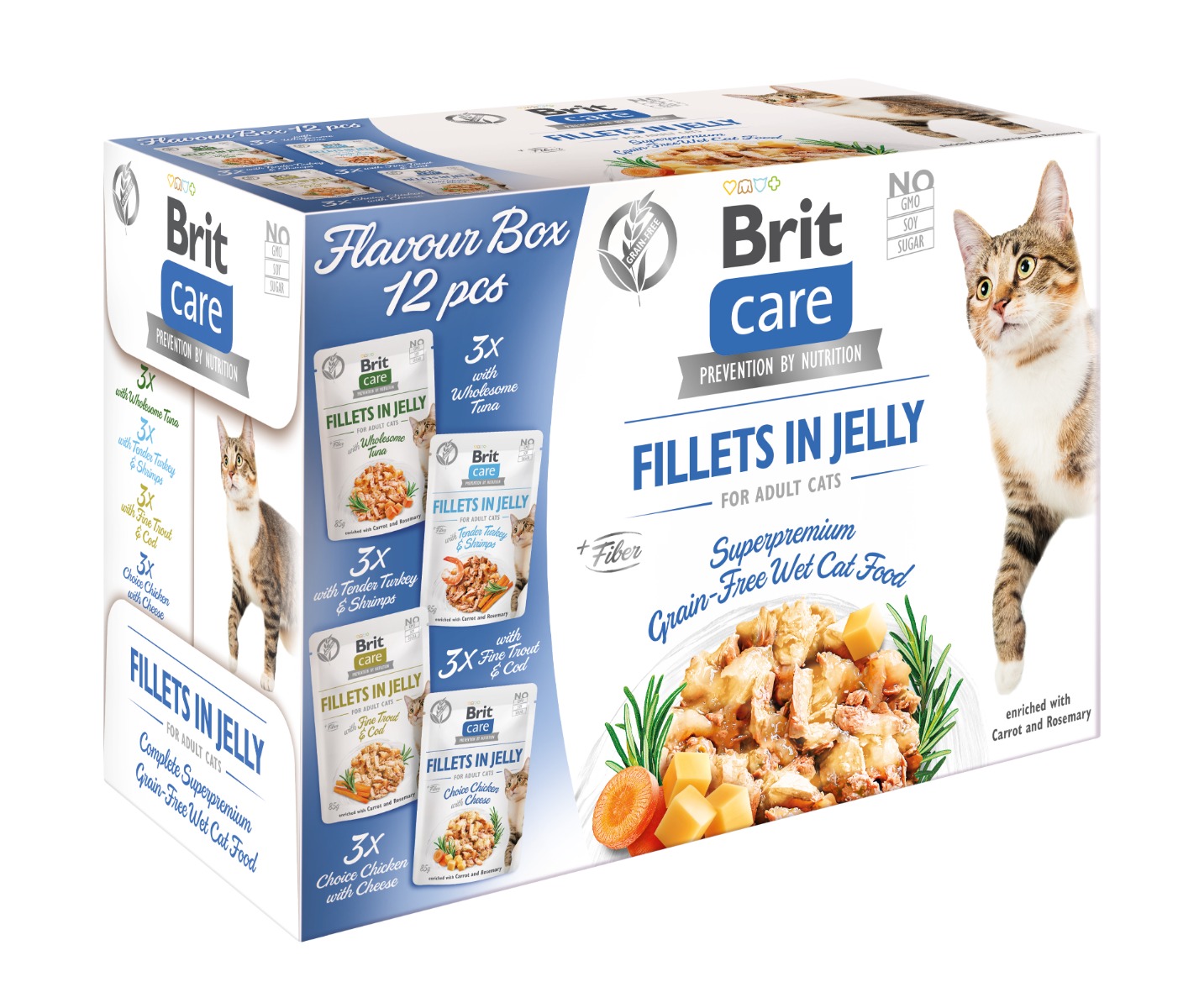 Brit Care Cat Fillets in jelly 4 příchutě 12x85 g Brit Care