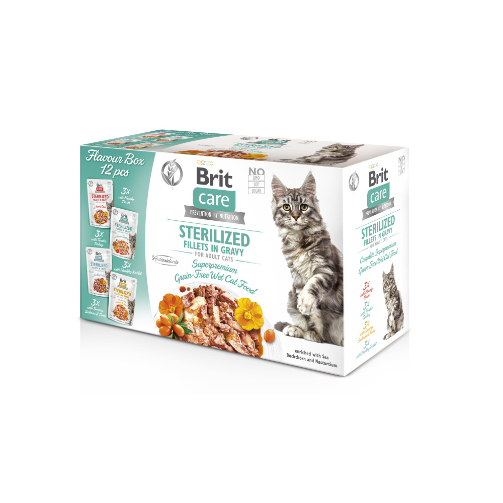 Brit Care Cat Flavour box Sterilized Fillet in Gravy 12x85 g Brit Care