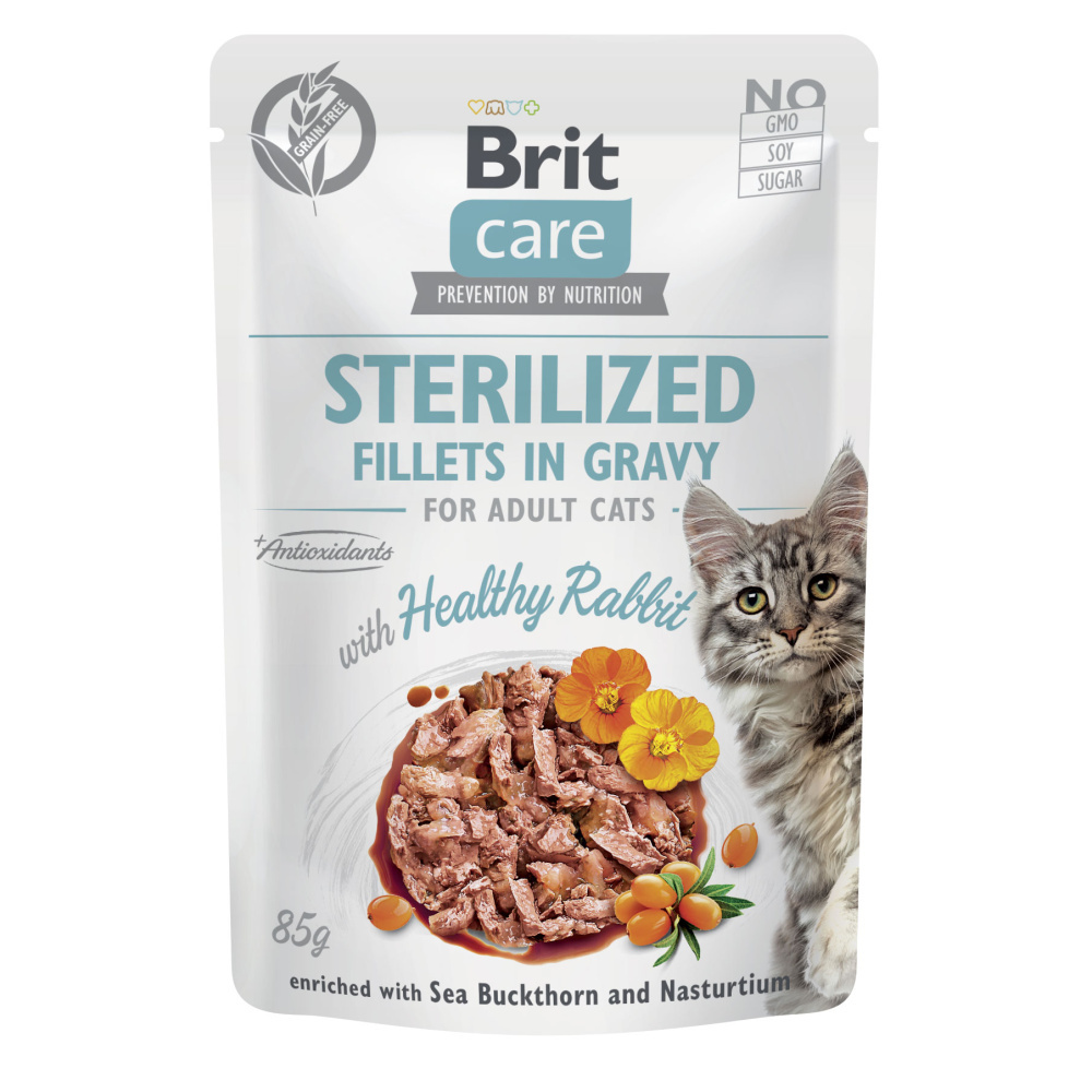 Brit Care Cat Sterilized - Fillets in Gravy w/Healthy Rabbit 85 g Brit Care