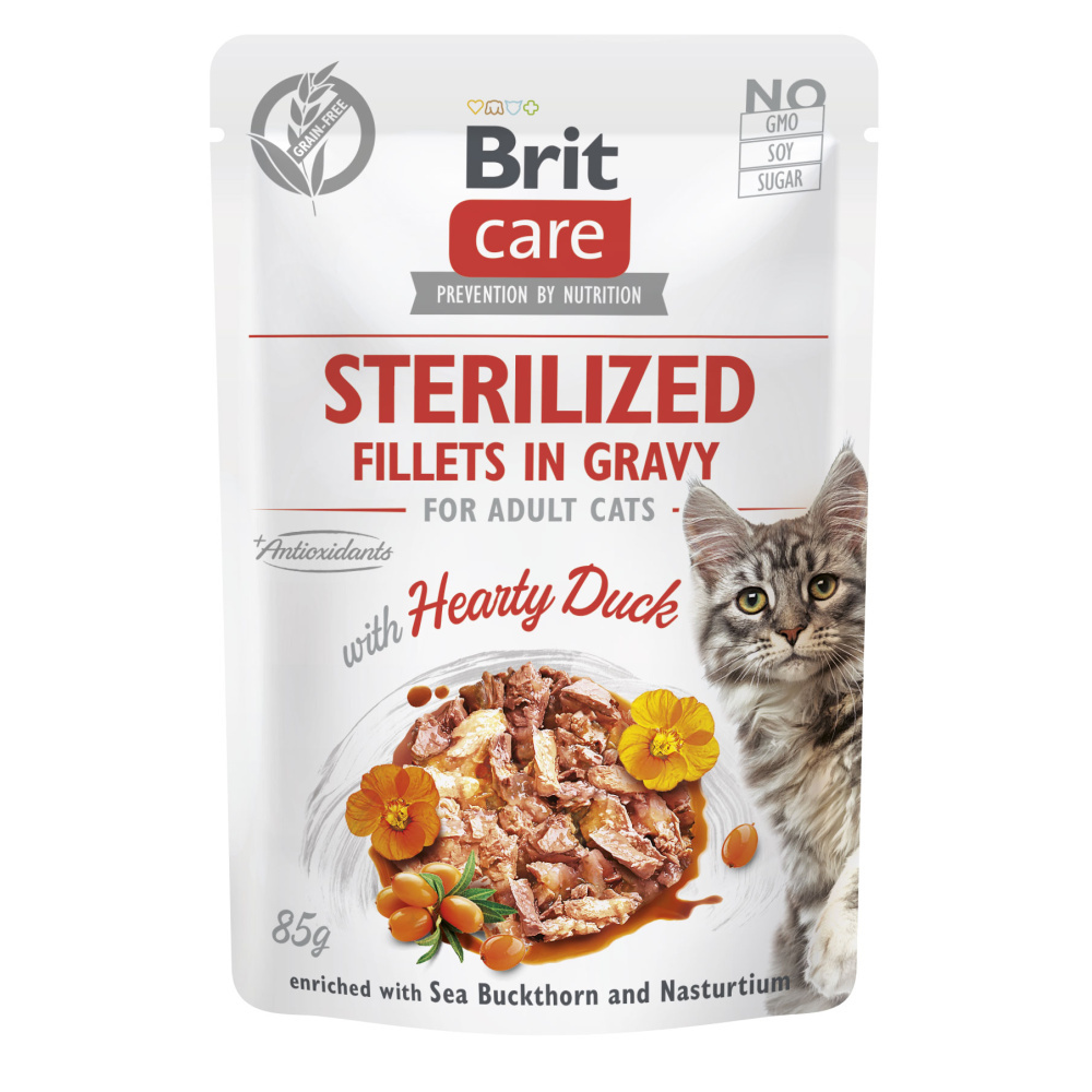 Brit Care Cat Sterilized - Fillets in Gravy with Hearty Duck 85 g Brit Care
