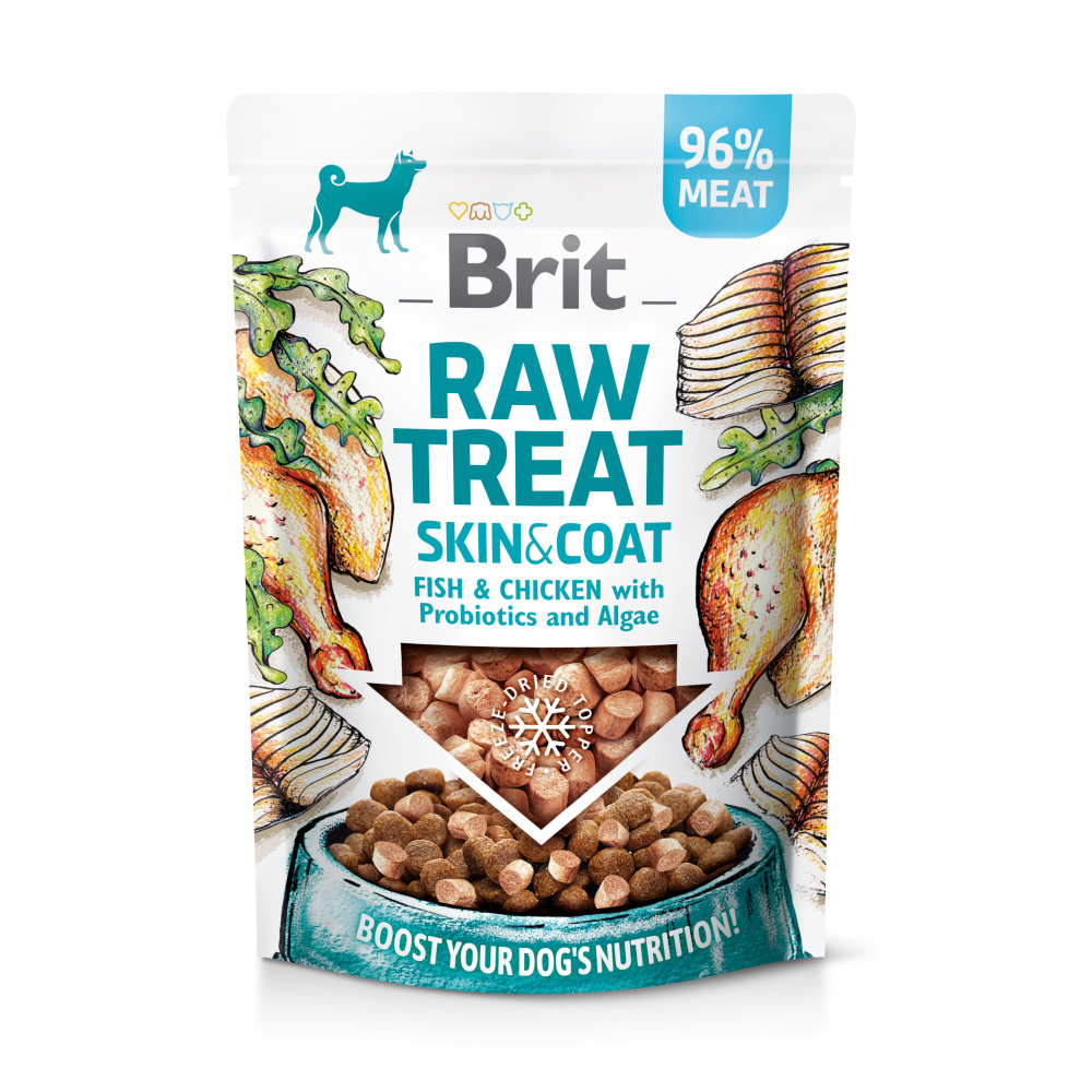 Brit Care Dog RAW TREAT Skin & Coat Freeze-dried treat and topper Fish & Chicken 40 g Brit Care