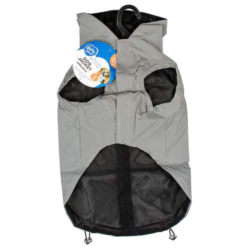 Duvo+ sportovní prší plášť z reflexní látky pro psy XL 70cm šedý Duvo+
