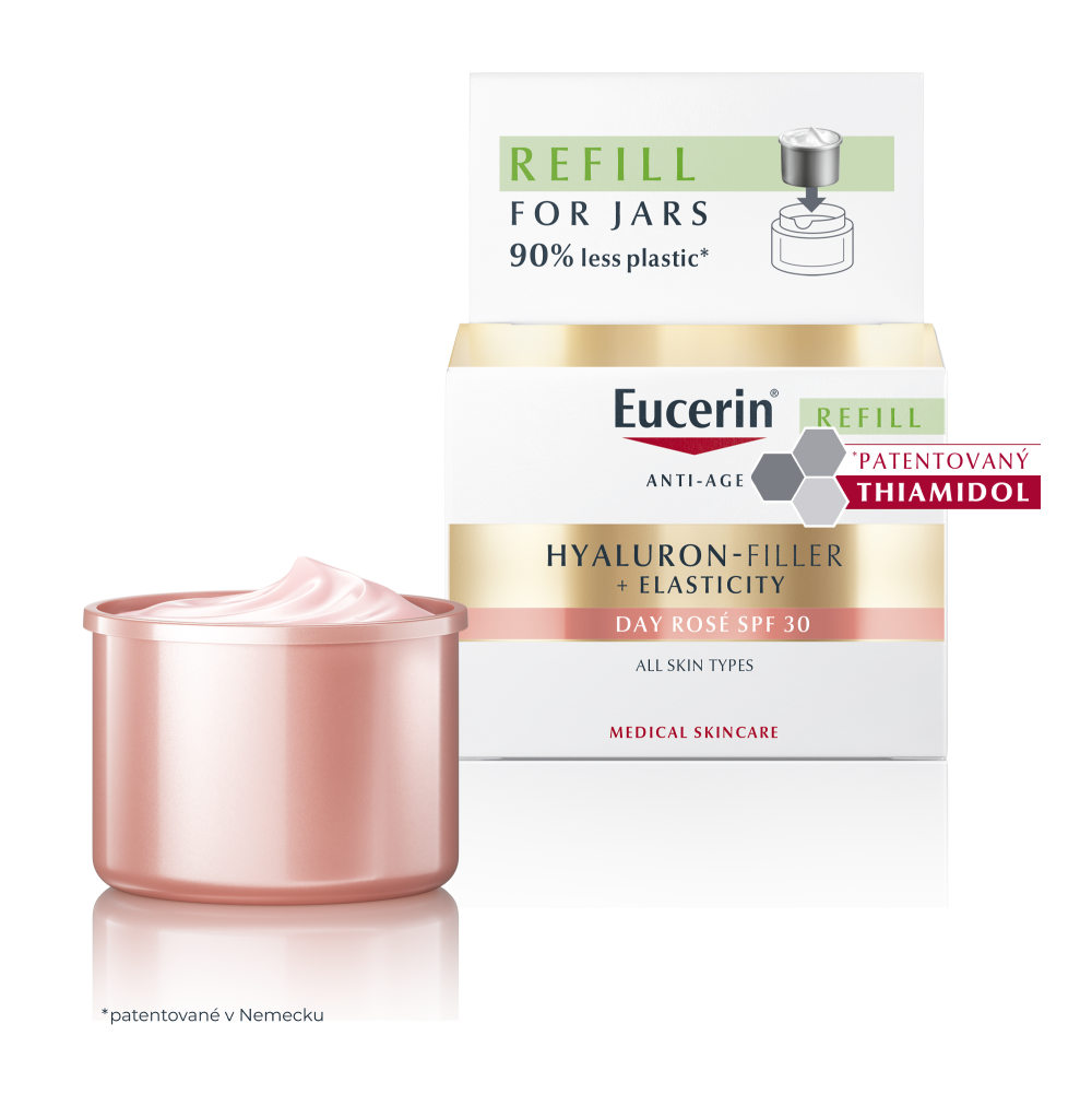Eucerin Hyaluron-Filler + Elasticity Rosé SPF30 denní krém 50 ml náhradní náplň Eucerin
