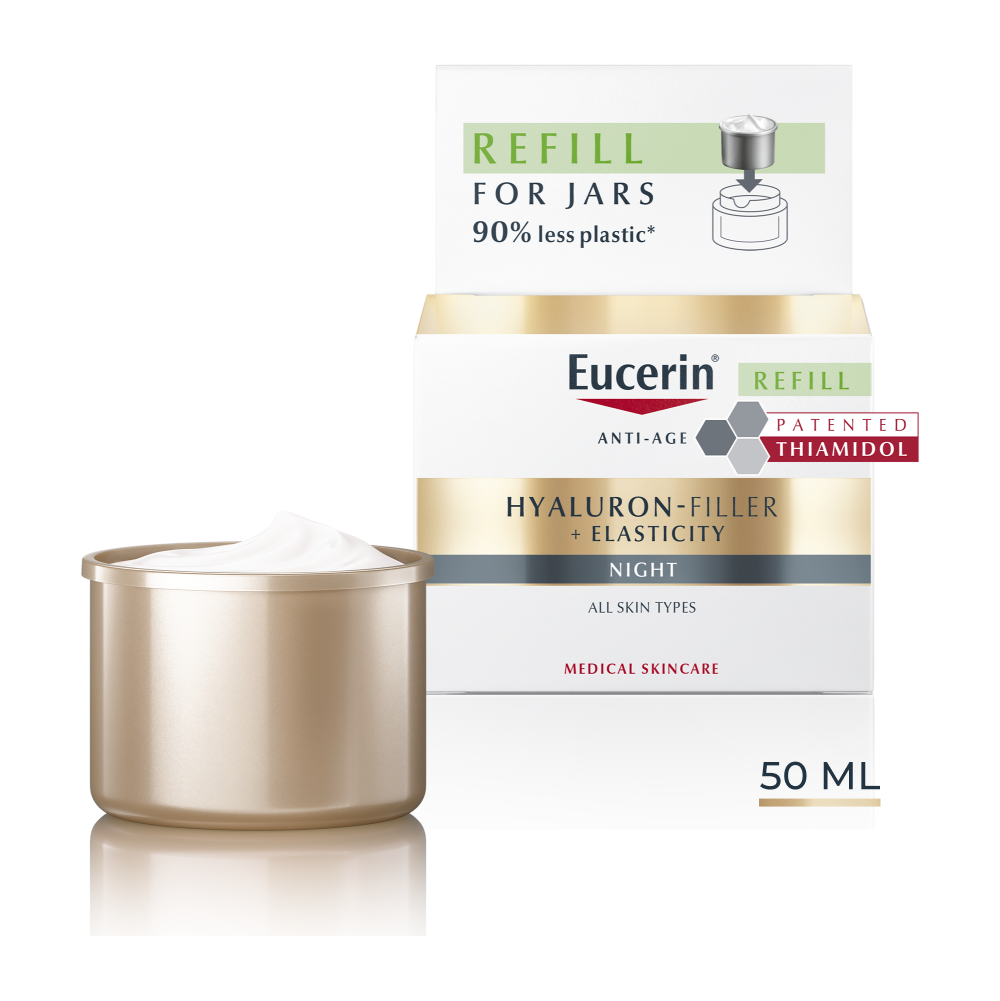 Eucerin Hyaluron-Filler + Elasticity noční krém proti vráskám 50 ml náhradní náplň Eucerin