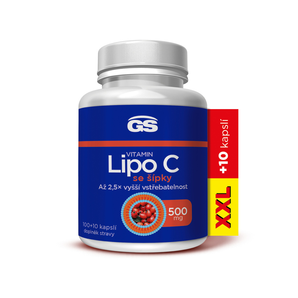 GS Vitamin Lipo C se šípky 500 mg XXL 100+10 kapslí GS