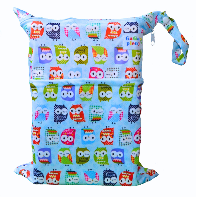 GaGa's pleny Nepromokavý pytel Sovičky modré GaGa's pleny