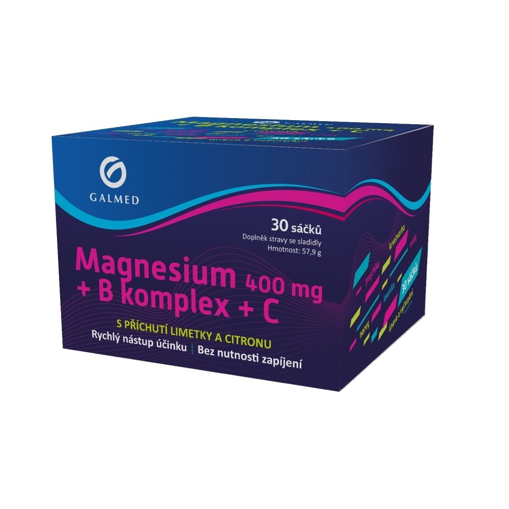 Galmed Magnesium 400 mg + B komplex + C 30 sáčků Galmed