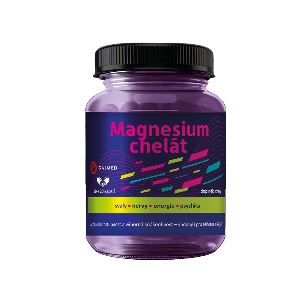 Galmed Magnesium chelát 50+20 kapslí Galmed