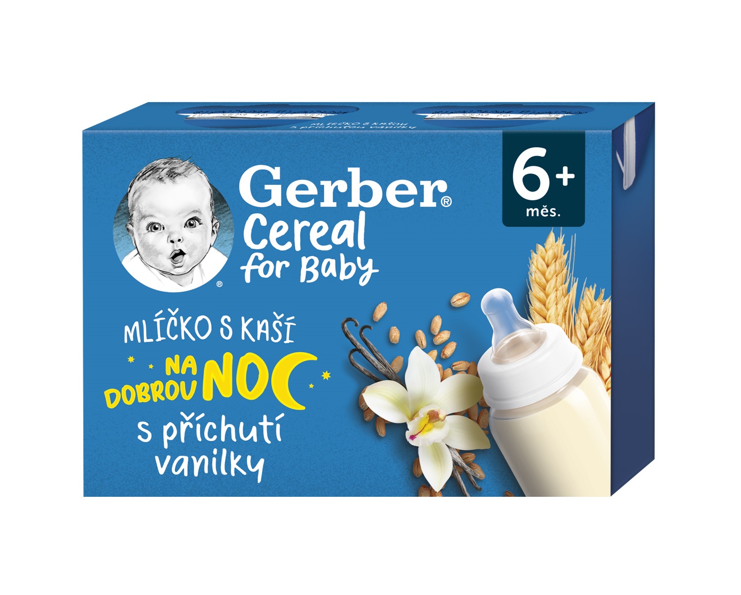 Gerber Cereal Mlíčko s kaší vanilkové 6m+ 2x200 ml Gerber