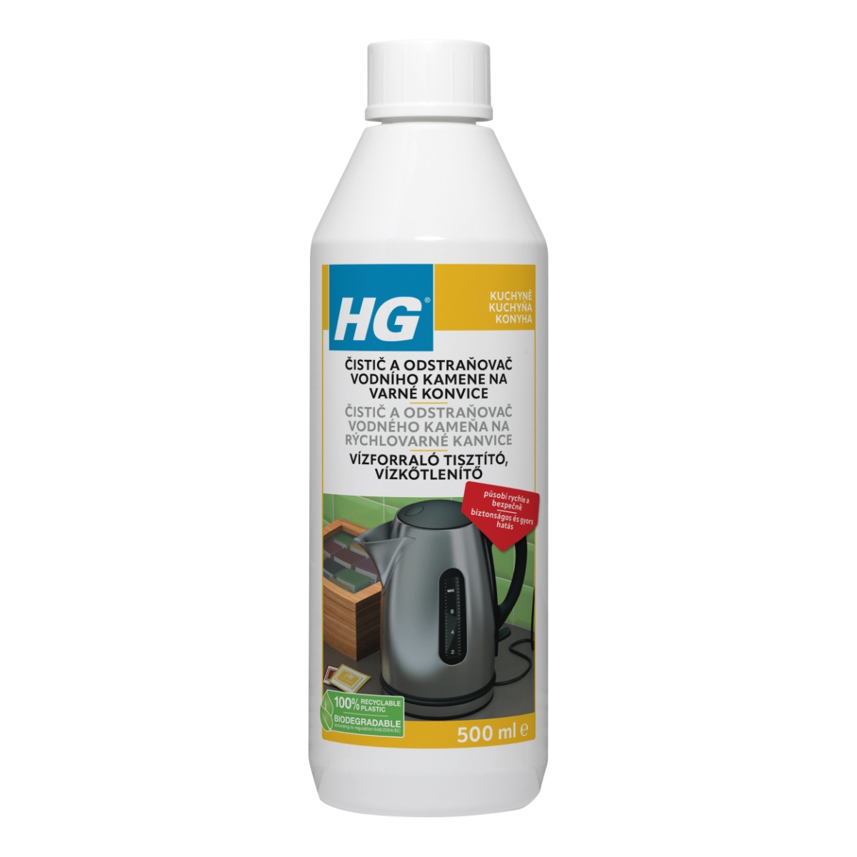 HG Čistič a odstraňovač vodního kamene na varné konvice 500 ml HG
