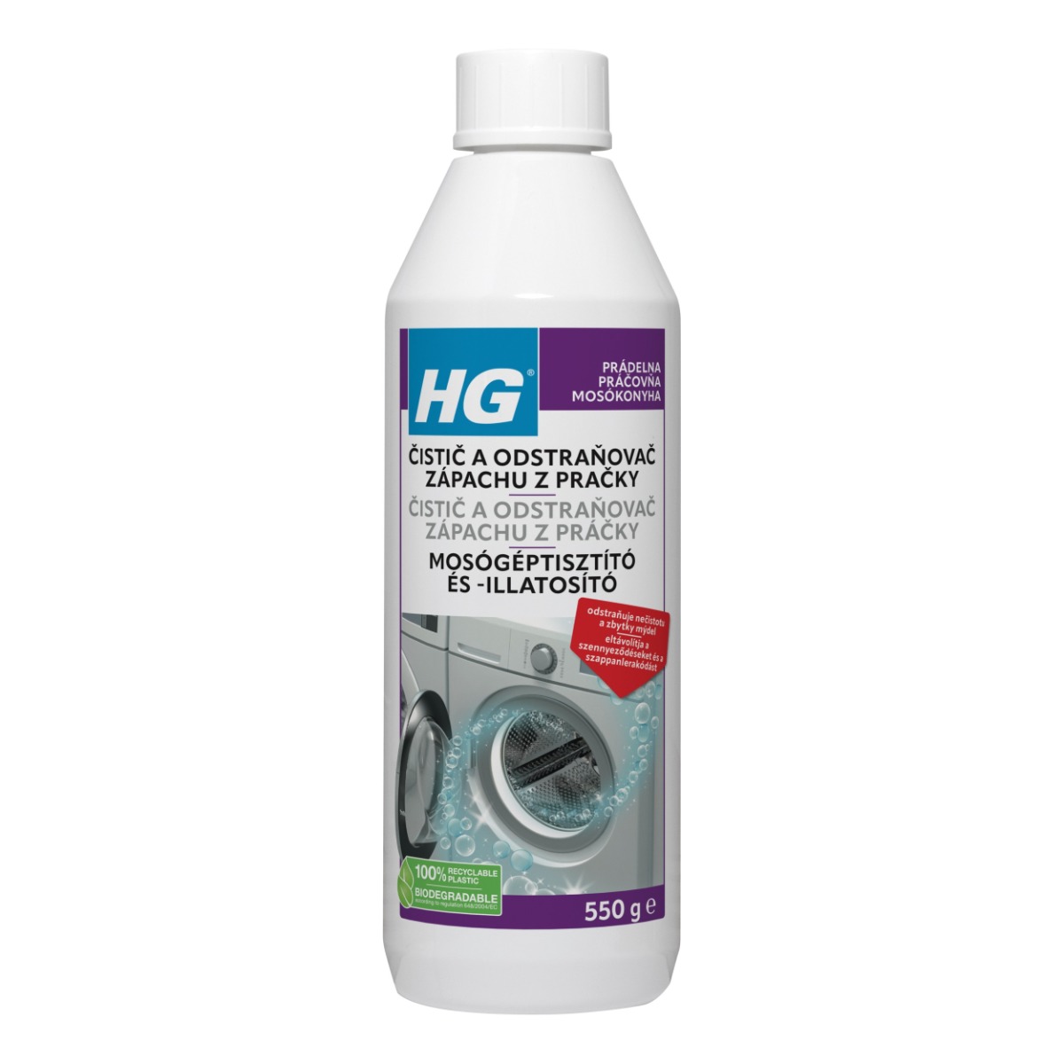HG Čistič a odstraňovač zápachu z pračky 550 g HG