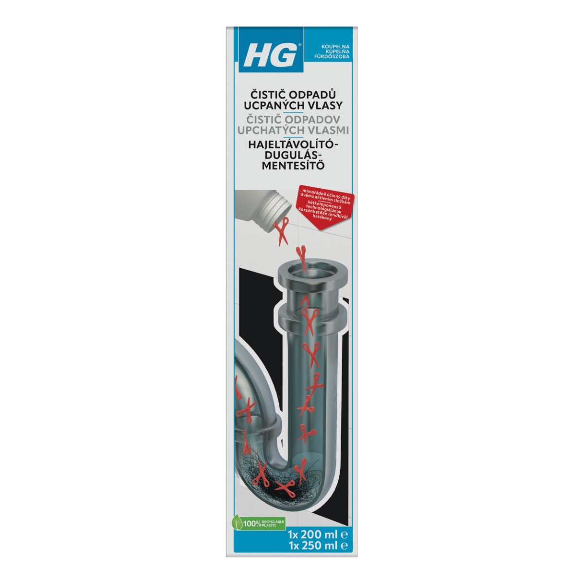 HG Čistič odpadů ucpaných vlasy 450 ml HG