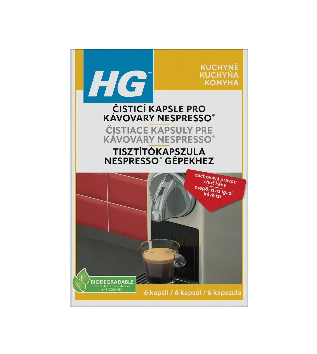 HG Čisticí kapsle do kávovarů Nespresso 6 ks HG