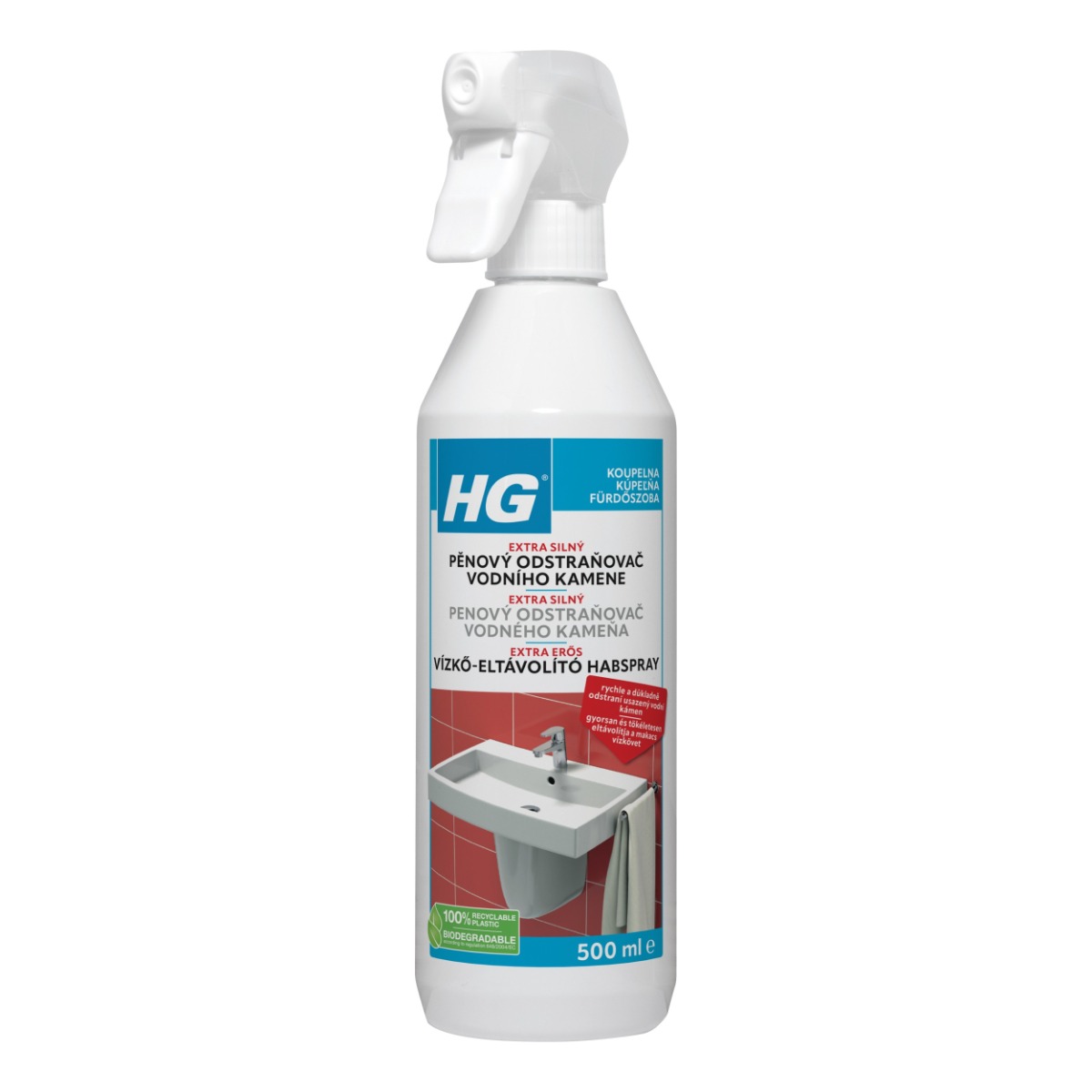 HG Extra silný pěnový odstraňovač vodního kamene 500 ml HG